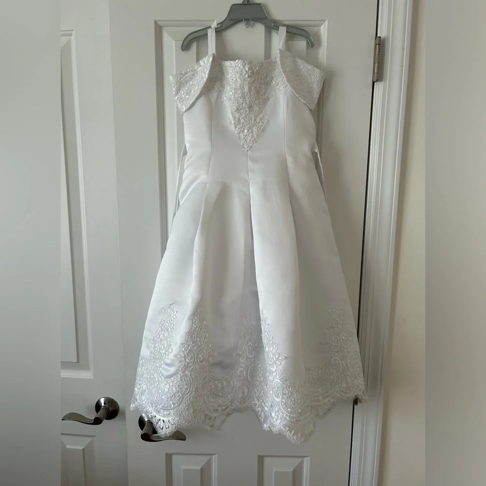 US ANGELS communion/flower girl off shoulder dress - Picture 1 of 4